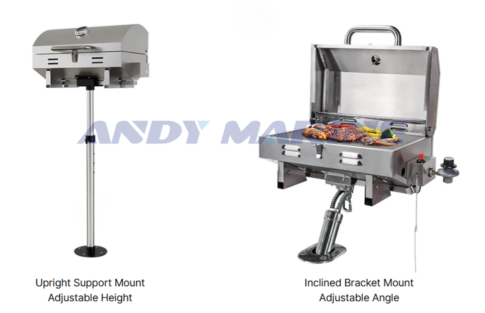An grill gháis própáin iniompartha le mount